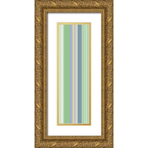 Stripe Totem XV Gold Ornate Wood Framed Art Print with Double Matting by Grayscale