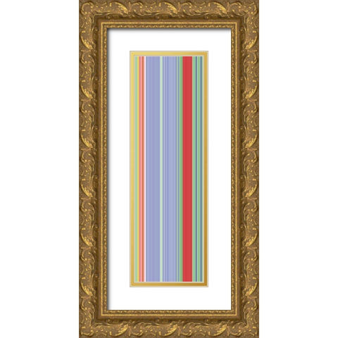 Stripe Totem XVI Gold Ornate Wood Framed Art Print with Double Matting by Grayscale
