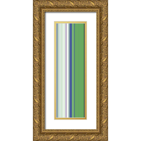 Stripe Totem XVII Gold Ornate Wood Framed Art Print with Double Matting by Grayscale