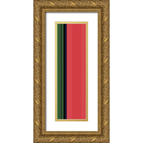 Stripe Totem XVIII Gold Ornate Wood Framed Art Print with Double Matting by Grayscale