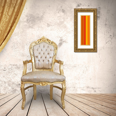 Stripe Totem XIX Gold Ornate Wood Framed Art Print with Double Matting by Grayscale