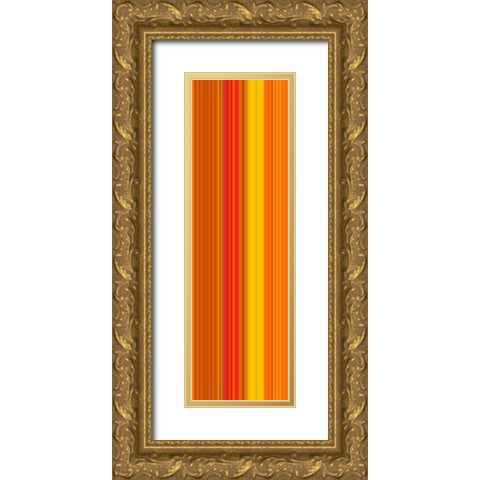 Stripe Totem XIX Gold Ornate Wood Framed Art Print with Double Matting by Grayscale