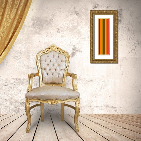 Stripe Totem XXI Gold Ornate Wood Framed Art Print with Double Matting by Grayscale