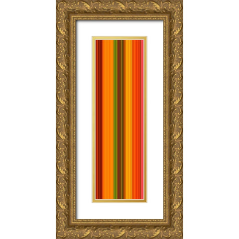 Stripe Totem XXI Gold Ornate Wood Framed Art Print with Double Matting by Grayscale