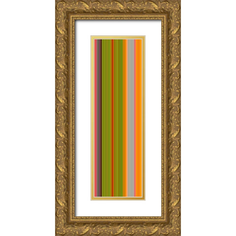 Stripe Totem XXII Gold Ornate Wood Framed Art Print with Double Matting by Grayscale