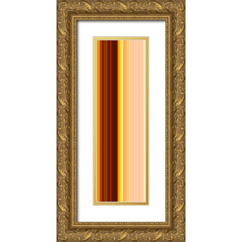 Stripe Totem XXIII Gold Ornate Wood Framed Art Print with Double Matting by Grayscale