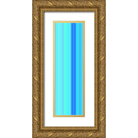 Stripe Totem XXV Gold Ornate Wood Framed Art Print with Double Matting by Grayscale