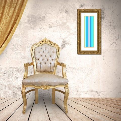 Stripe Totem XXVII Gold Ornate Wood Framed Art Print with Double Matting by Grayscale