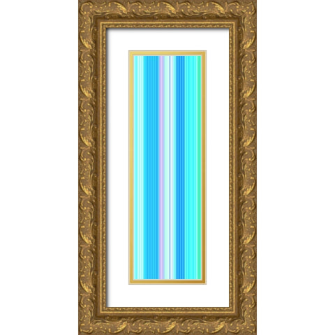 Stripe Totem XXVII Gold Ornate Wood Framed Art Print with Double Matting by Grayscale