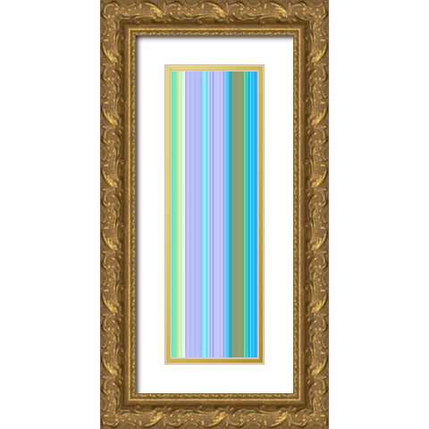 Stripe Totem XXVIII Gold Ornate Wood Framed Art Print with Double Matting by Grayscale