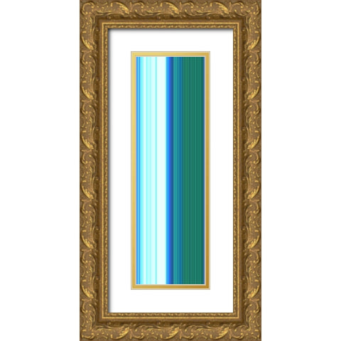 Stripe Totem XXIX Gold Ornate Wood Framed Art Print with Double Matting by Grayscale