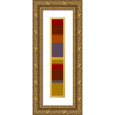 Tall Totem III Gold Ornate Wood Framed Art Print with Double Matting by Grayscale