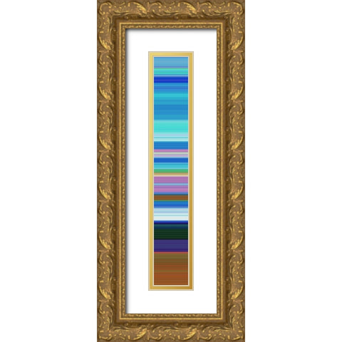 Tall Totem V Gold Ornate Wood Framed Art Print with Double Matting by Grayscale