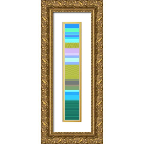 Tall Totem XIX Gold Ornate Wood Framed Art Print with Double Matting by Grayscale