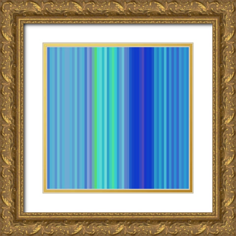 Pinstripes I Gold Ornate Wood Framed Art Print with Double Matting by Grayscale