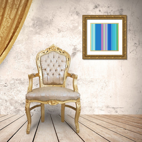 Pinstripes III Gold Ornate Wood Framed Art Print with Double Matting by Grayscale