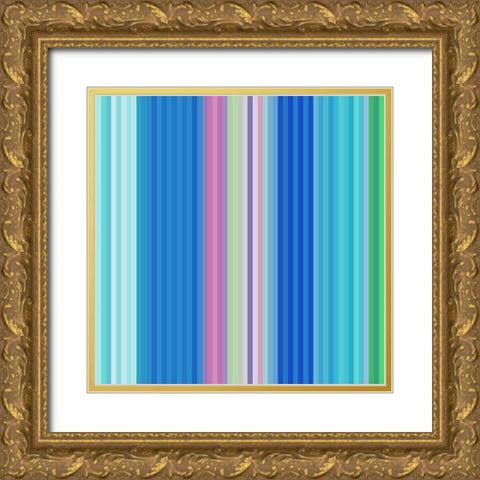Pinstripes III Gold Ornate Wood Framed Art Print with Double Matting by Grayscale