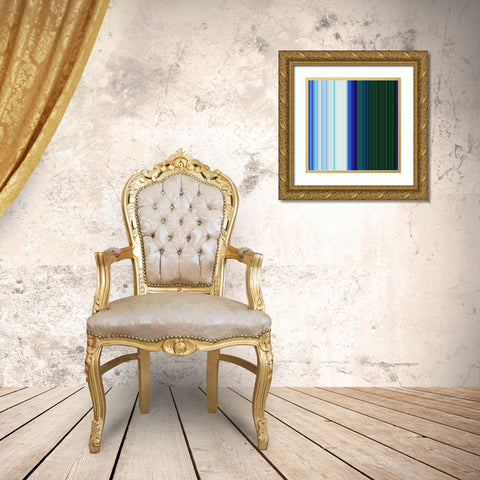 Pinstripes V Gold Ornate Wood Framed Art Print with Double Matting by Grayscale