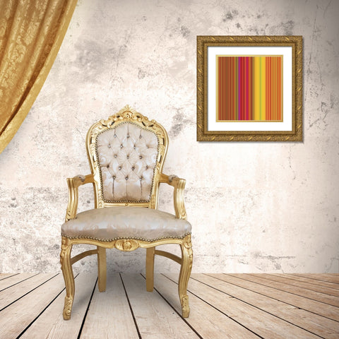 Pinstripes VII Gold Ornate Wood Framed Art Print with Double Matting by Grayscale