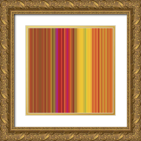 Pinstripes VII Gold Ornate Wood Framed Art Print with Double Matting by Grayscale