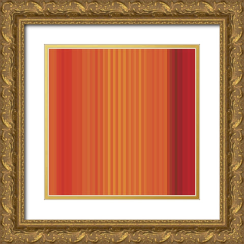 Pinstripes VIII Gold Ornate Wood Framed Art Print with Double Matting by Grayscale