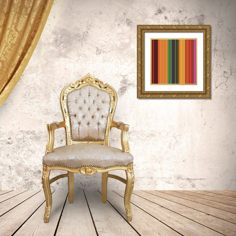 Pinstripes IX Gold Ornate Wood Framed Art Print with Double Matting by Grayscale