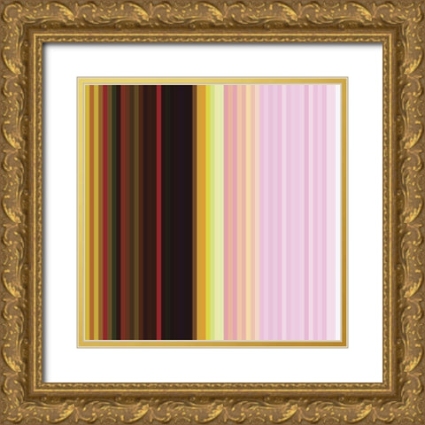 Pinstripes XI Gold Ornate Wood Framed Art Print with Double Matting by Grayscale