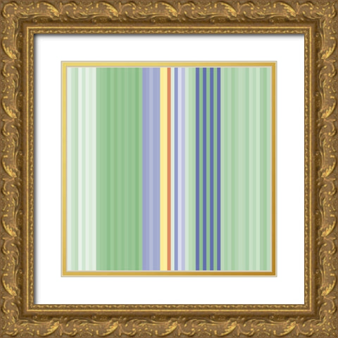 Pinstripes XV Gold Ornate Wood Framed Art Print with Double Matting by Grayscale