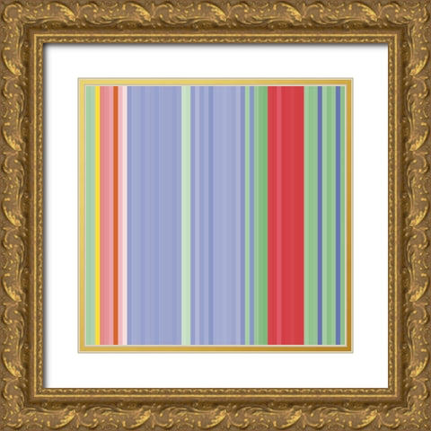 Pinstripes XVI Gold Ornate Wood Framed Art Print with Double Matting by Grayscale
