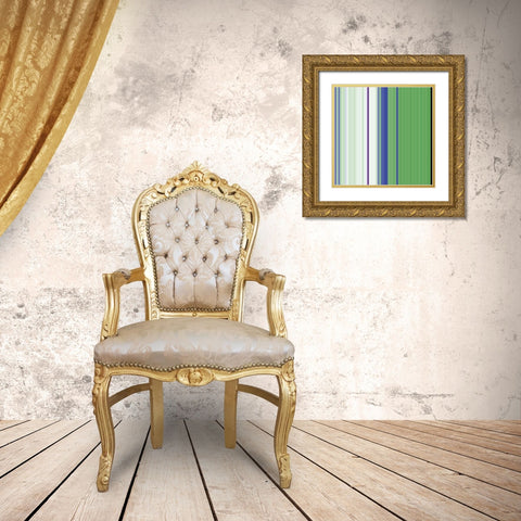 Pinstripes XVII Gold Ornate Wood Framed Art Print with Double Matting by Grayscale