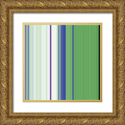 Pinstripes XVII Gold Ornate Wood Framed Art Print with Double Matting by Grayscale