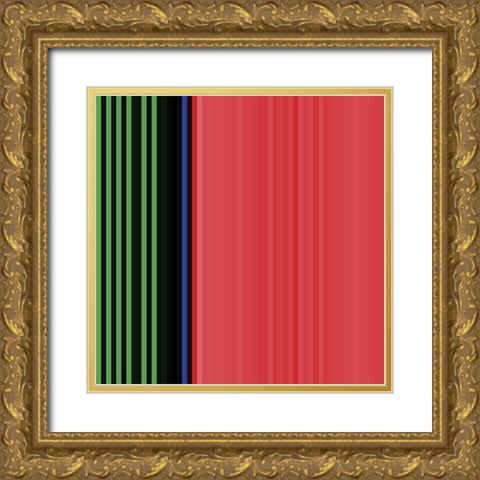 Pinstripes XVIII Gold Ornate Wood Framed Art Print with Double Matting by Grayscale