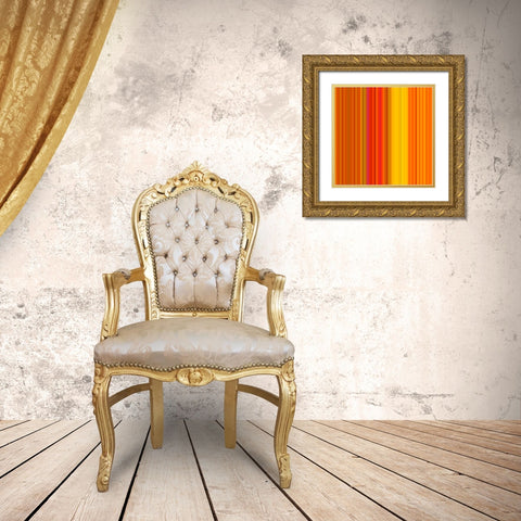 Pinstripes XIX Gold Ornate Wood Framed Art Print with Double Matting by Grayscale