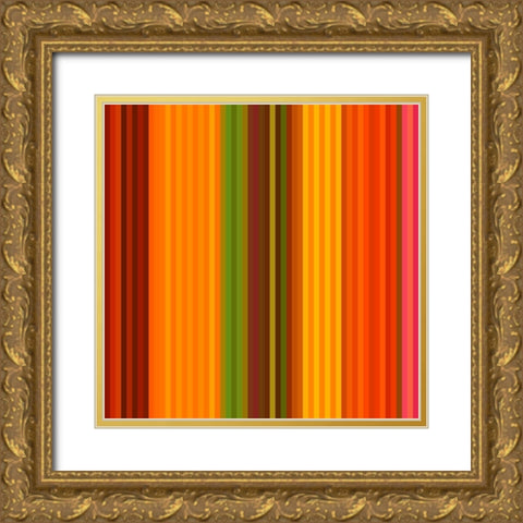 Pinstripes XXI Gold Ornate Wood Framed Art Print with Double Matting by Grayscale