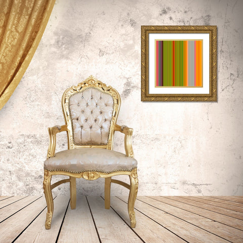 Pinstripes XXII Gold Ornate Wood Framed Art Print with Double Matting by Grayscale