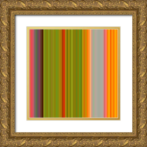 Pinstripes XXII Gold Ornate Wood Framed Art Print with Double Matting by Grayscale