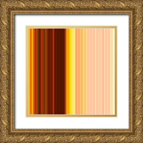 Pinstripes XXIII Gold Ornate Wood Framed Art Print with Double Matting by Grayscale