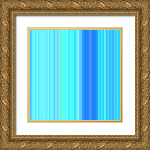 Pinstripes XXV Gold Ornate Wood Framed Art Print with Double Matting by Grayscale