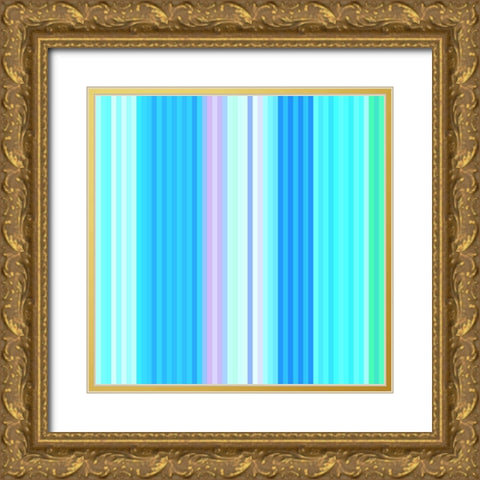 Pinstripes XXVII Gold Ornate Wood Framed Art Print with Double Matting by Grayscale