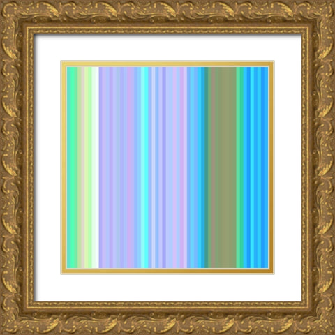 Pinstripes XXVIII Gold Ornate Wood Framed Art Print with Double Matting by Grayscale