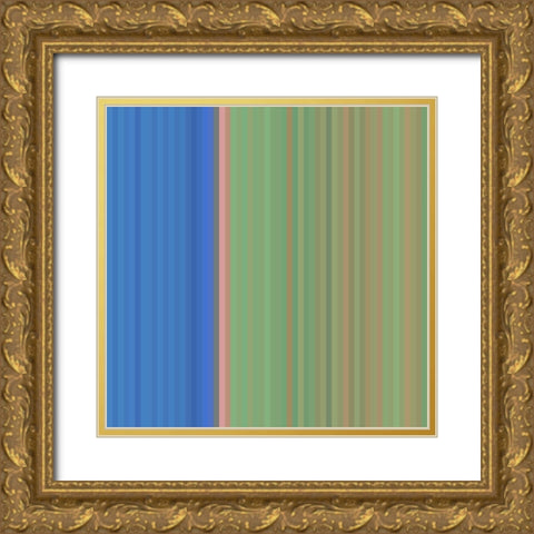 Pinstripes XXX Gold Ornate Wood Framed Art Print with Double Matting by Grayscale