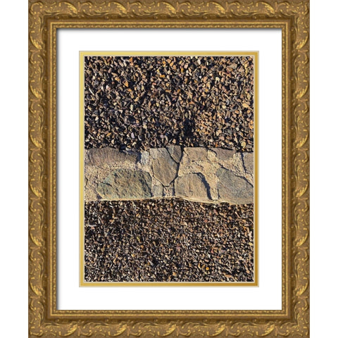 Rock Stripe I Gold Ornate Wood Framed Art Print with Double Matting by Grayscale