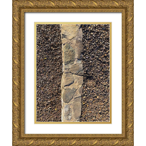 Rock Stripe II Gold Ornate Wood Framed Art Print with Double Matting by Grayscale