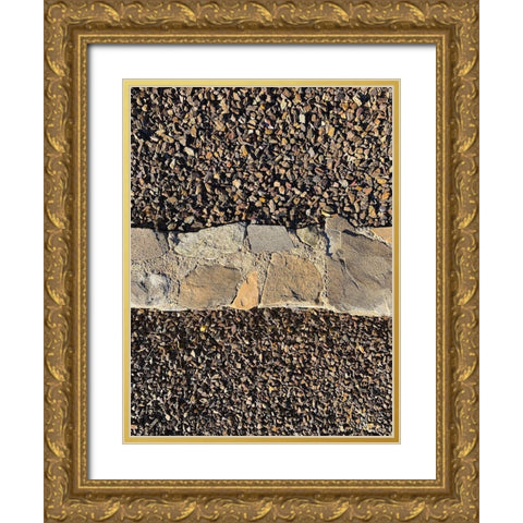 Rock Stripe III Gold Ornate Wood Framed Art Print with Double Matting by Grayscale