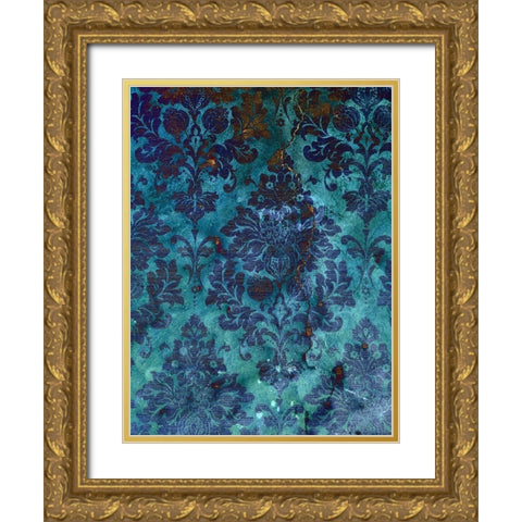 Pretty Pattern I Gold Ornate Wood Framed Art Print with Double Matting by Grayscale
