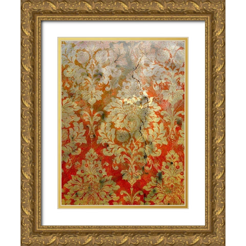 Pretty Pattern II Gold Ornate Wood Framed Art Print with Double Matting by Grayscale