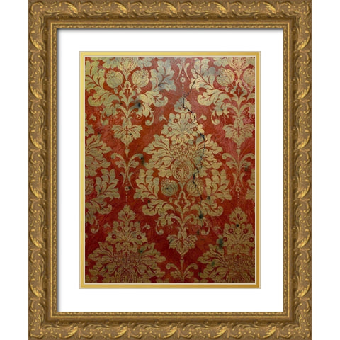 Pretty Pattern III Gold Ornate Wood Framed Art Print with Double Matting by Grayscale
