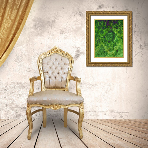 Pretty Pattern IV Gold Ornate Wood Framed Art Print with Double Matting by Grayscale