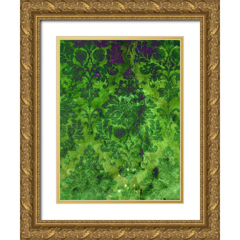 Pretty Pattern IV Gold Ornate Wood Framed Art Print with Double Matting by Grayscale