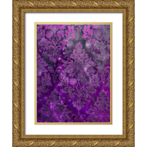 Pretty Pattern VI Gold Ornate Wood Framed Art Print with Double Matting by Grayscale